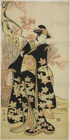 The Actor Iwai Hanshiro IV in an Unidentified Role, c. 1792, Katsukawa Shunsho ?? ??, Japanese, 1726-1792, Japan, Color woodblock print, hosoban, 30.7 x 15.1 cm (12 1/16 x 5 15/16 in.)