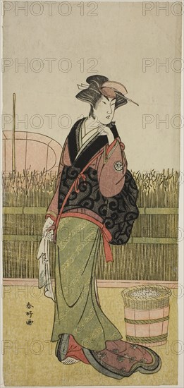 The Actor Segawa Kikunojo III in an Unidentified Role, c. 1786/87, Katsukawa Shunko I, Japanese, 1743-1812, Japan, Color woodblock print, hosoban, 31.7 x 14.8 cm (12 1/2 x 5 13/16 in.)
