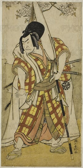 The Actor Nakamura Nakazo I as Matsuo-maru in the Play Sugawara Denju Tenarai Kagami, Performed at the Morita Theater in the Third Month, 1780, c. 1780, Katsukawa Shunko, Japanese, 1743-1812, Japan, Color woodblock print, hosoban, 30.3 x 14.7 cm (11 15/16 x 5 13/16 in.)