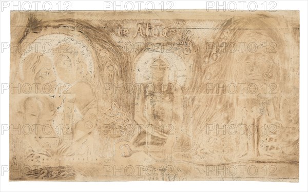 Te atua (The God), from the Noa Noa Suite, 1893/94, Paul Gauguin, French, 1848-1903, France, Wood-block print in residual brown and black inks on ivory wove paper, 202 × 346 mm (image), 206 × 346 mm (sheet)