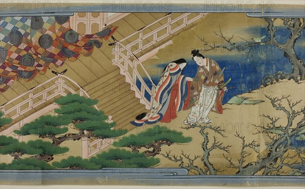 Joruri Monogatari, 17th century, School of Iwasa Matabei, Japanese, 1578-1650, Japan, Handscroll, wood case