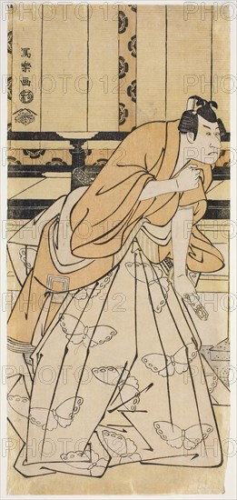 The Actor Ichikawa Danjuro Vl as Soga no Goro Tokimune (Rokudai-me Ichikawa Danjuro no Soga no Goro Tokimune), 1795, (Kansei 7), Toshusai Sharaku ??? ??, Japanese, active 1794-95, Japan, Color woodblock print, hosoban, nishiki-e, 31.0 x 14.1 cm