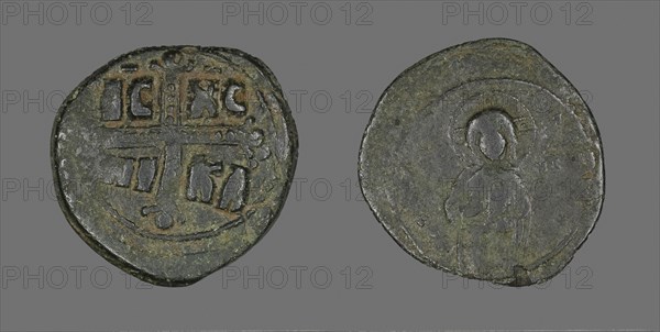 Anonymous Follis (Coin), Attributed to Theodora, AD 1055/1056, Byzantine, Byzantine Empire, Bronze, Diam. 3 cm, 8.22 g