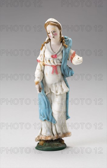 Young Woman, 18th century, Nevers, France, Glass, lampwork (verre de Nevers), metal armature, H. 9.5 cm (3 3/4 in.)