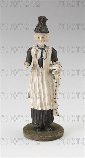 Cleric, 18th century, Nevers, France, Glass, lampwork (verre de Nevers), metal armature, H. 9.5 cm (3 3/4 in.)