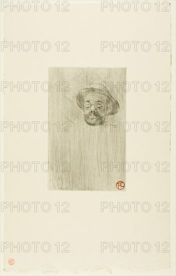 Henry Somm, 1898, printed and published 1911, Henri de Toulouse-Lautrec, French, 1864-1901, France, Drypoint from a zinc plate in black on cream wove Japanese paper, 171 × 109 mm (image/plate), 371 × 230 mm (sheet)