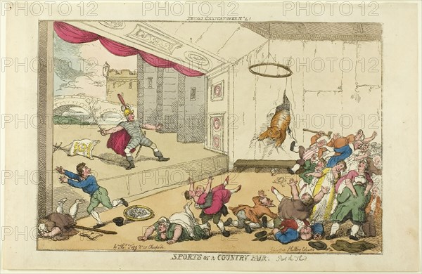 Sports of a Country Fair. Part the Third, 1810, Thomas Rowlandson (English, 1756-1827), published by Thomas Tegg (English, 1776-1845), England, Hand-colored etching on ivory wove paper, 220 × 325 mm (image), 250 × 348 mm (plate): 255 × 392 mm (sheet)