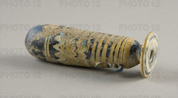 Amphora (Storage Jar), 4th/3rd century BC, Eastern Mediterranean, Egypt, Glass, core-formed technique, 10.8 × 3.3 × 3.3 cm (4 1/4 × 1 5/16 × 1 5/16 in.)