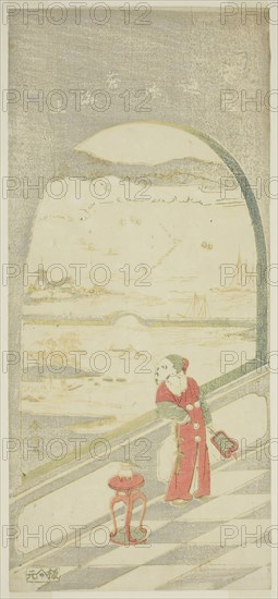 Chinese Poet, c. 1761/65, Suzuki Harunobu ?? ??, Japanese, 1725 (?)-1770, Japan, Color woodblock print, hosoban, mizu-e, 12 1/4 x 5 1/2 in.