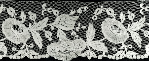 Sleeve Ruffle, 1880s, Belgium, Ghent, Ghent, Cotton, bobbin part lace, 10.1 x 32 cm (4 x 12 5/8 in.), Cover of Album of Paintings and Calligraphy by Famous Masters in Fan Form, Qing dynasty (1644–1911), dated 1882–1890, Pu Hua ( ?? ), Chinese, 1832-1911, China, Album of 16 leaves, Ink on silk, Album leaf: 30.5 × 36.2 cm (12 × 14 1/4 in.)