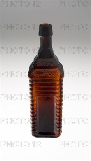 Bottle, c. 1840/50, Bohemia, Czech Republic, Bohemia, Amber glass, 25.4 × 7.6 × 7.6 cm (10 × 3 × 3 in.)