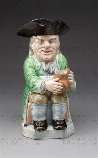 Toby Jug, 1780/90, England, Staffordshire, Staffordshire, Lead-glazed earthenware, H. 24.8 cm (9 3/4 in.)