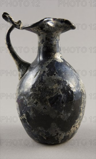 Pitcher, 4th century AD, Roman, Levant or Syria, Syria, Glass, blown technique, 15 × 9.5 × 8 cm (5 7/8 × 3 3/4 × 3 1/8 in.)