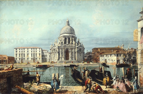 The Church of Santa Maria della Salute, Venice, 1740/41, Michele Marieschi, Italian, 1710–1743, Venice, Oil on canvas, 55.7 × 84.2 cm (21 7/8 × 33 1/8 in.)
