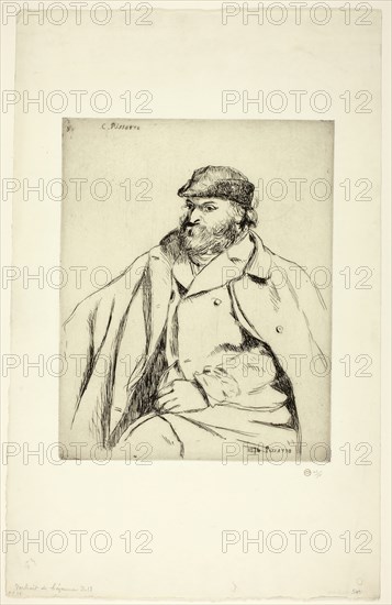 Paul Cézanne, 1874, printed 1920, Camille Pissarro, French, 1830-1903, France, Etching in black on ivory laid paper, 270 × 215 mm (image/plate), 465 × 297 mm (sheet)