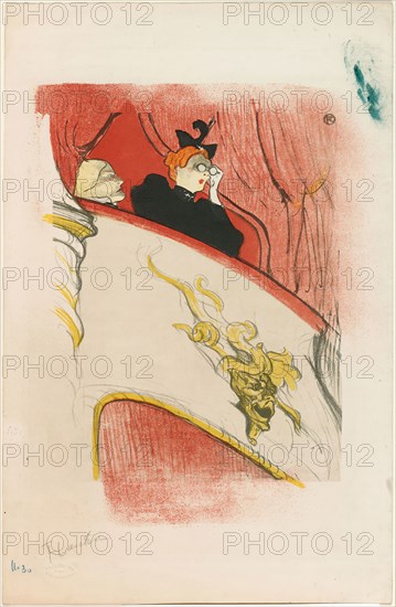 The Loge with the Gilded Mask, 1893, Henri de Toulouse-Lautrec, French, 1864-1901, France, Color lithograph on cream wove paper, 441 × 323 (image), 501 × 326 mm (sheet)