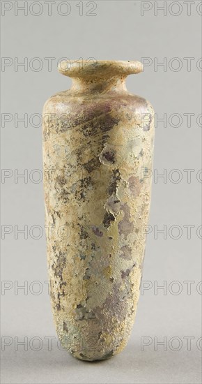Bottle, 1st century AD, Ancient Mediterranean, Mediterranean Region, Glass, blown technique, H. 11.1 cm (4 3/8 in.), diam. 4.4 (1 3/4 in.)