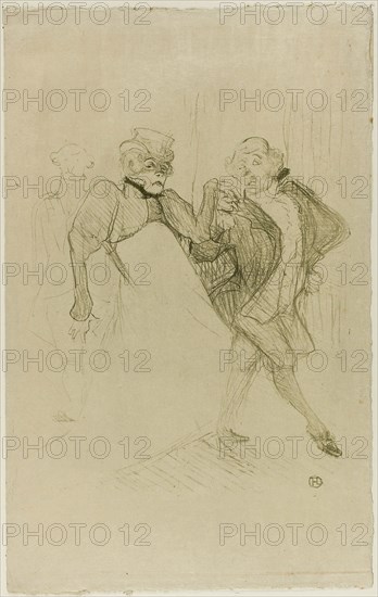 Réjane and Galipaux, in Madame Sans-Gêne, 1893, Henri de Toulouse-Lautrec, French, 1864-1901, France, Color lithograph on cream laid Japanese paper, 320 × 267 mm (image), 468 × 293 mm (sheet)