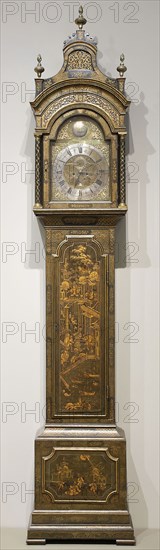 Tall-Case Clock, c. 1770, Movement by George Stevens, Hindon, England, Hindon, Japanned pine, 307.9 × 58.4 × 29.9 cm (121 1/4 × 23 × 11 3/4 in.)