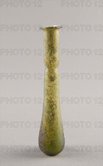 Bottle, 3rd/4th century AD, Roman, Levant or Syria, Syria, Glass, blown technique, H. 11.1 cm (4 3/8 in.), diam. 2.2 cm (7/8 in.)