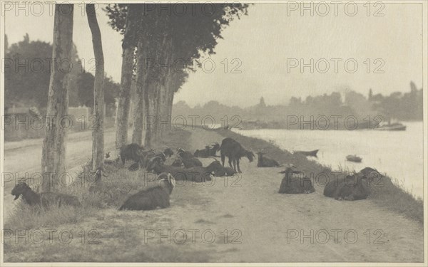 On the Seine—Near Paris, 1894, printed 1897, Alfred Stieglitz, American, 1864–1946, United States, Photogravure, 16.9 x 27.3 cm (image), 28 x 40.5 cm (paper), 35.2 x 45.7 cm (mount)