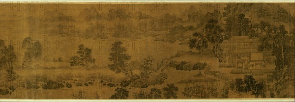 The Wangchuan Villa, Jin dynasty (1115–1234), early 13th century, Spurious signature of Li Gonglin (Chinese, c. 1049-1106), China, Handscroll, ink on silk, 26.3 × 554 cm (216 × 10 1/4 in.)