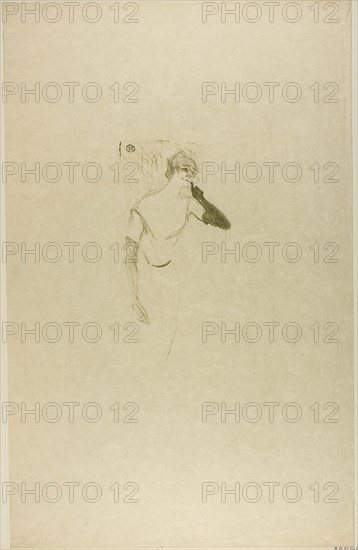 Yvette Guilbert, in Colombine à Pierrot, 1894, Henri de Toulouse-Lautrec, French, 1864-1901, France, Color lithograph on cream wove paper, 232 × 125 mm (image), 552 × 350 mm (sheet)