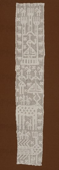 Part of a Valance, Probably 1650/1700, Probably Italy or Spain, Italy, Linen, plain weave, cut and drawn thread work in overcast stitches, 92.1 x 16.7 cm (36 1/4 x 6 5/8 in.)