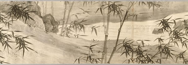 Bamboo-Covered Stream in Spring Rain, Ming dynasty (1368–1644), dated 1441, Xia Chang, Chinese, 1388-1470, China, Handscroll, ink on paper, 41.3 × 1500.0 cm (16 1/4 × 600 in.)