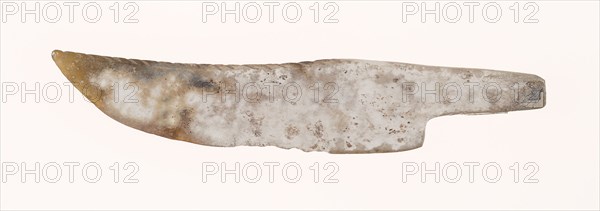 Knife, Shang dynasty (c. 1600–1046 B.C.), China, Jade, 3 3/16 × 1 1/8 × 3/16 in.