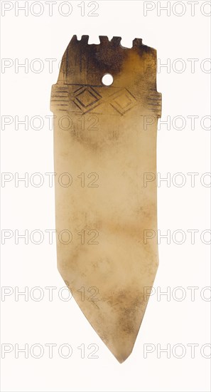 Dagger-Blade (ge), late Shang dynasty to Western Zhou period, c. 1200–771 B.C., China, Jade, 2 7/16 × 7/8 × 1/16 in.