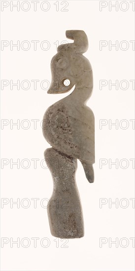 Bird Pendant, Shang or Western Zhou period, 13th/10th century B.C., China, Jade, 7.7 × 2.5 × 0.5 cm (3 × 1 × 3/16 in.)