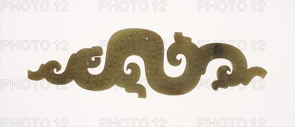 Dragon Pendant, Eastern Zhou dynasty, c. 770–256 B.C., 4th/3rd century B.C., China, Jade, 22.2 × 6.5 × 0.8 cm (8 3/4 × 2 9/16 × 5/16 in.)