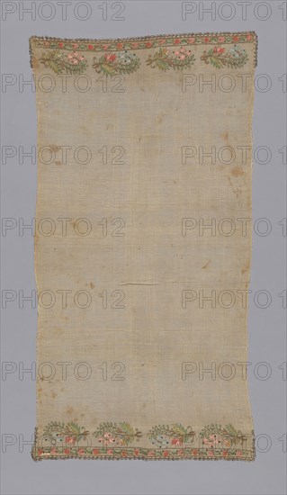 Towel or Napkin, 19th century, Turkey, Turkey, embroidered, 102.2 x 53.7 cm (40 1/4 x 21 1/8 in.)