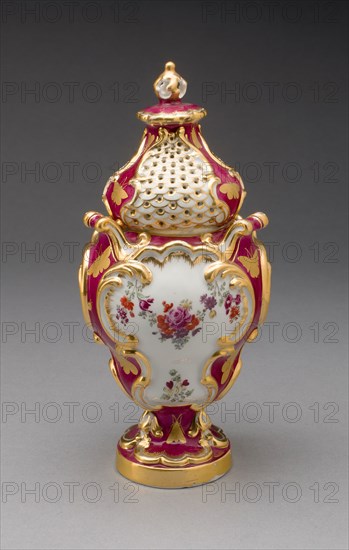 Potpourri Vase, c. 1765, Chelsea Porcelain Manufactory, London, England, c. 1745-1784, Chelsea, Soft-paste porcelain, polychrome enamels and gilding, 18.7 × 8.7 cm (7 3/8 × 3 7/16 in.), Painted Banner (Thangka) of Amitayus in Paradise (Sukhavati), 19th century, Tibet, Tibet, Pigment on cloth, Image: 156 x 108 cm, Overall: 245 x 146 cm