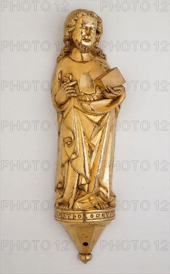 Saint Bartholomew, 1340/50, Northwest German, Germany, Gilt bronze, 32.4 × 9.2 cm (12 3/4 × 3 5/8 in.)