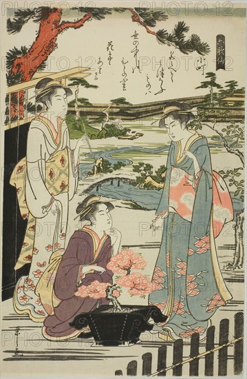 Komachi, from the series Six Immortal Poets (Rokkasen), c. 1789/90, Chobunsai Eishi, Japanese, 1756-1829, Japan, Color woodblock print, oban, 40.6 x 25.4 cm (16 x 10 in.)