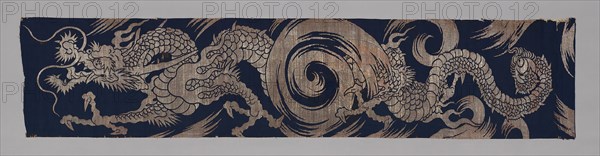 Tobari or Mizuhiki (Temple Banner), Meiji period (1868–1912), 1801/33, Japan, Silver brocade, ginram on navy., 278 x 63.5 cm (109 1/2 x 25 in.)
