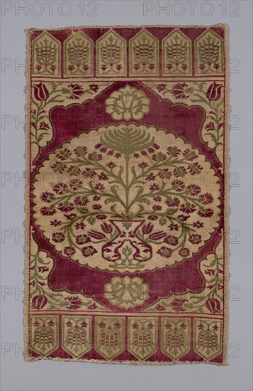 Cushion Cover, 17th century, Turkey, Bursa, Turkey, Silk, velvet, 109.7 x 65.5 cm (43 1/4 x 25 3/4 in.)