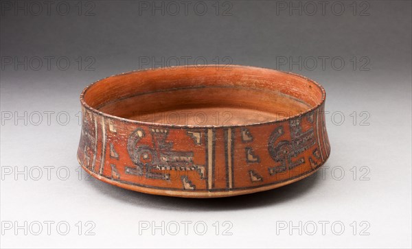 Miniature Straight-sided Bowl with Abstract Aligator Motif, A.D. 1450/1532, Inca, South coast or southern highlands, Peru, Peru, southern, Ceramic and pigment, 5.9 x 19.4 cm (2 5/16 x 7 5/8 in.)