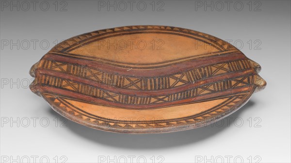 Miniature Tray, A.D. 1450/1532, Inca, South coast or southern highlands, Peru, Peru, southern, Ceramic and pigment, 0.5 × 14.6 cm (13/16 × 5 3/4 in.)