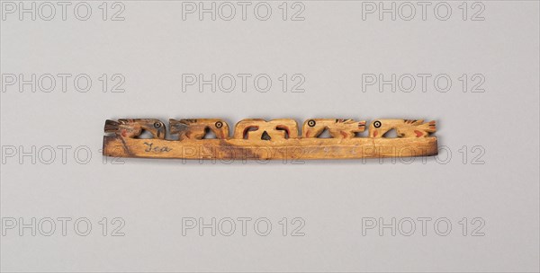 Balance-Beam Scale with Cut-Out Birds and Geometric Motifs, A.D. 500/800, Possibly Nazca, South coast, Peru, Peru, Bone with pigment, 13.3 x 1.8 cm (5 1/4 x 11/16 in.)