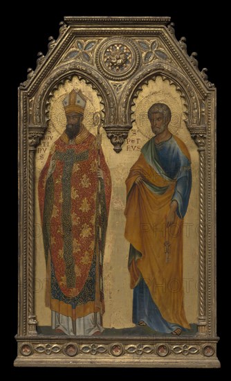 Saints Augustine and Peter, About 1350, Paolo Veneziano and workshop, Italian, active 1333–1458/62, Venice, Tempera on panel, 77.4 × 49.5 cm (30 1/2 × 19 1/2 in.)