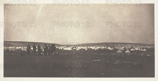 Picquet House, Cathcart’s Hill, from General Bosquet’s Quarters, 1855, Roger Fenton, English, 1819–1869, England, Salted paper print, from the album "Photographic Pictures of the Seat of War in the Crimea" (1856), 12.5 × 25.6 cm (image/paper), 40.1 × 53.4 cm (mount)