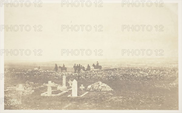 Cemetery, Cathcart’s Hill, 1855, Roger Fenton, English, 1819–1869, England, Salted paper print, from the album "Photographic Pictures of the Seat of War in the Crimea" (1856), 21.1 × 34.3 cm (image/paper), 40.6 × 53.1 cm (mount)