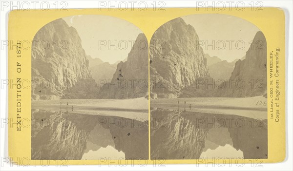 View down Black Cañon, from Mirror Bar. The walls repeated by reflection, 1871, Timothy O’Sullivan (American, born Ireland, 1840–1882), commissioned by George Wheeler for the War Department, Corps of Engineers, U.S. Army, United States, Albumen print, stereo, No. 3 from the series Geographical Explorations and Surveys West of the 100th Meridian