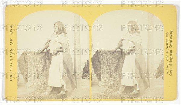 Pah-ge, a Ute Squaw, of the Kah-poh-teh band, Northern New Mexico, 1874, Timothy O’Sullivan (American, born Ireland, 1840–1882), commissioned by George Wheeler for the War Department, Corps of Engineers, U.S. Army, United States, Albumen print, stereo, No. 39 from the series "Geographical Explorations and Surveys West of the 100th Meridian