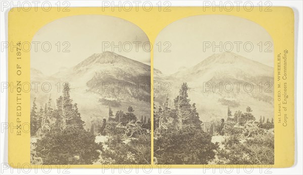 Baldy Peak, Cerro Blanco Mountains, Colorado, 14.234 feet above sea-level. Limit in altitude of vegetation about 11.000 feet, 1874, Timothy O’Sullivan (American, born Ireland, 1840–1882), commissioned by George Wheeler for the War Department, Corps of Engineers, U.S. Army, United States, Albumen print, stereo, No. 46 from the series "Geographical Explorations and Surveys West of the 100th Meridian
