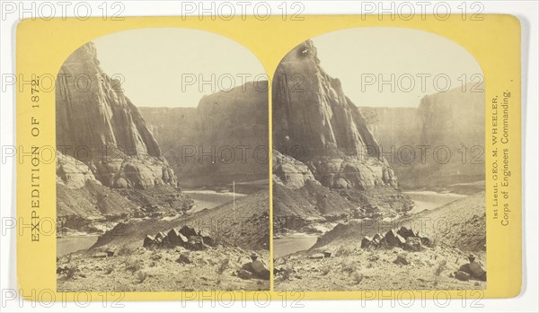 Mouth of the Paria, Colorado River, walls 2.100 feet in height, 1872, William H. Bell (American, 1830-1910), commissioned by George Wheeler for the War Department, Corps of Engineers, U.S. Army, United States, Albumen print, stereo, No. 11 from the series "Geographical Explorations and Surveys West of the 100th Meridian