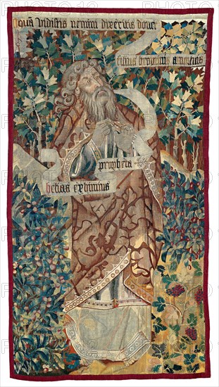 Elias (fragment) from The Transfiguration of Christ, 1460/70, Franco-Flemish, Flanders, Wool and silk, slit, single and double dovetailed tapestry weave, 127.5 × 228.7 cm (50 3/16 × 90 1/16 in.)